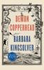 The book cover of Demon Copperhead by Barbara Kingsolver is a slightly off white coloured image with birds, snakes, birdhouses, spiders and various other images forming a border above a bottom row of hills with a sun rising.