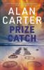 The book cover for Prize Catch by Alan Carter includes the tag line &#039;From the Winner of the Ngaio Marsh Award for Best Crime Novel&#039;. 

The image is a series of fish farm ponds in two lines out into a flat water bay with a small range of hills in the background and a cloudy, orange / red sky above. There&#039;s a small boat pulling away from the centre of the ponds.